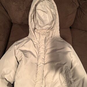 Cream Hooded Puffer Jacket